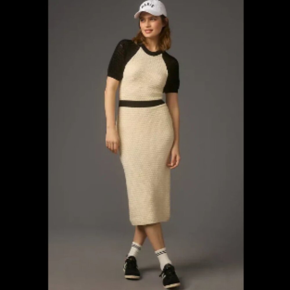 Brand New Daily Practice by Anthropologie Smocked Sweater Midi Dress